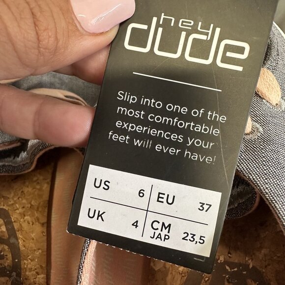 Hey Dude Wendy Boho Women's size 6 Light Grey Lightweight Slip On Shoes - Picture 8 of 8